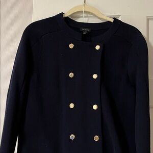 Talbots Midnight Blue Sweater with Gold Accents